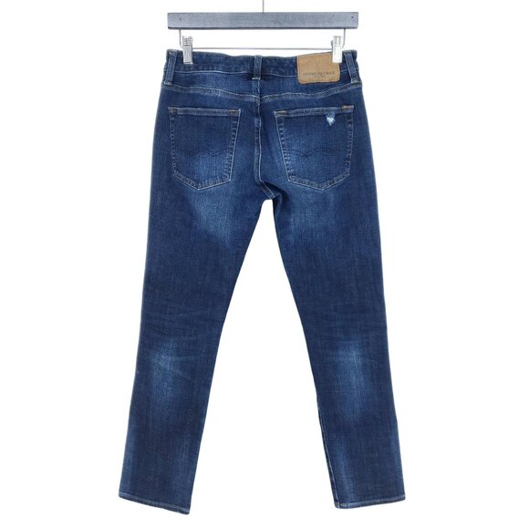 American Eagle Slim Straight Mens Size 28x30 Dark Wash Destroyed Extreme Flex - Picture 2 of 7